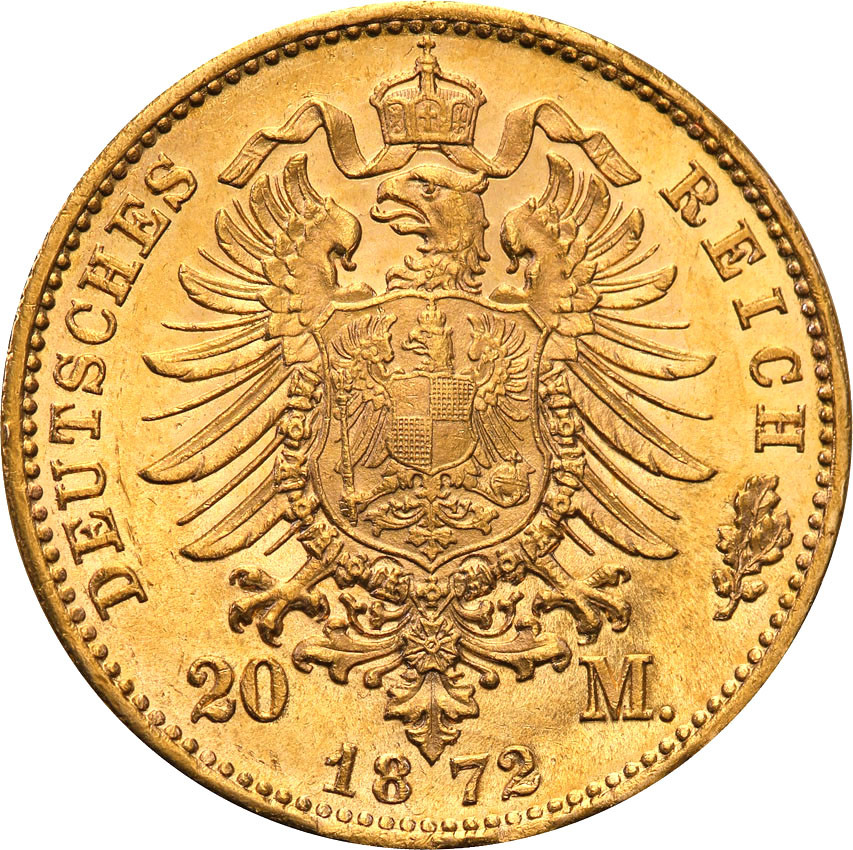 Niemcy, Bawaria. 20 marek 1872 D, Monachium